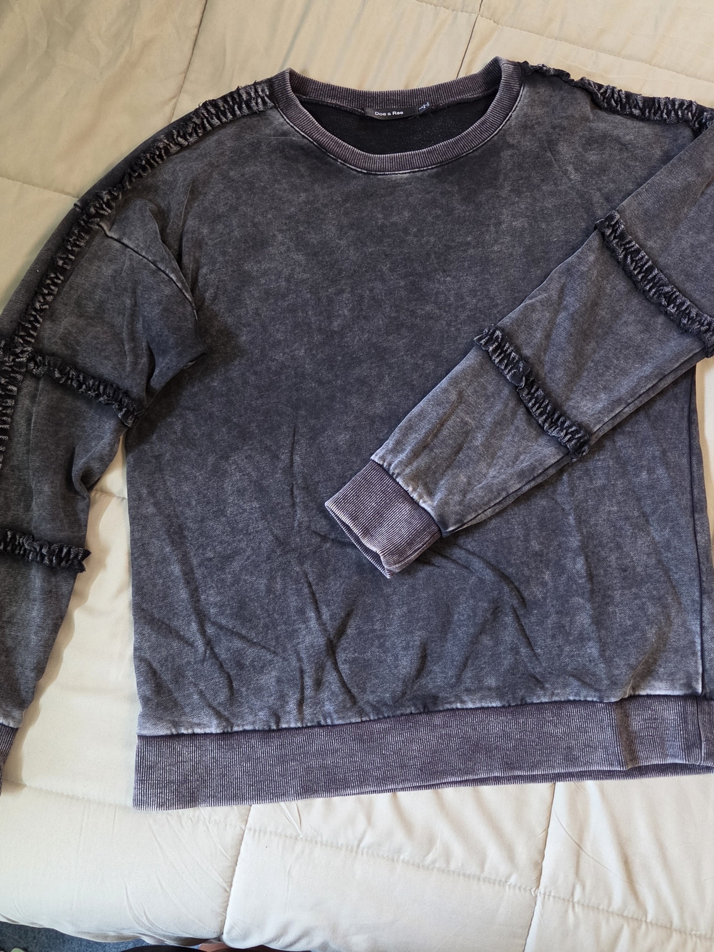 Doe & Rae Washed Charcoal Crewneck Sweater